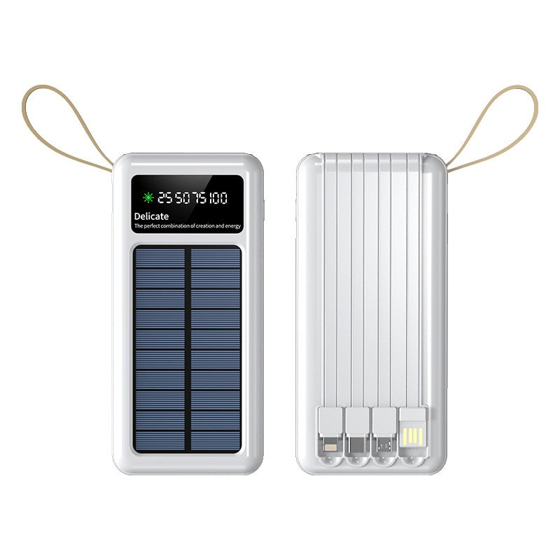 Carregador Portátil Power Bank Solar 10.000mah Com cabos 5 Em1 LED lanterna