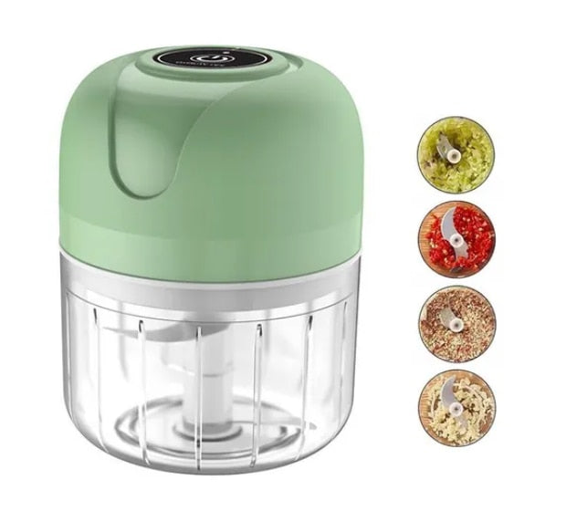 Mini Processador Elétrico de Alimentos Portátil com 3 lâminas