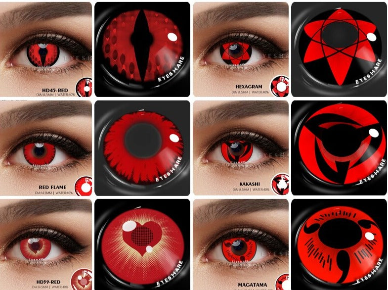 Lentes de contato Vermelhas