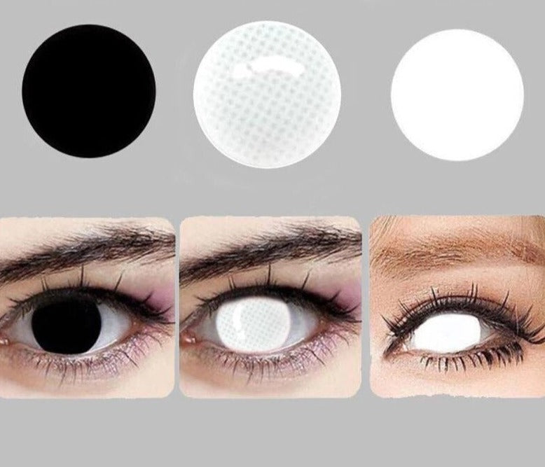 Lentes de contato Pretas e Brancas