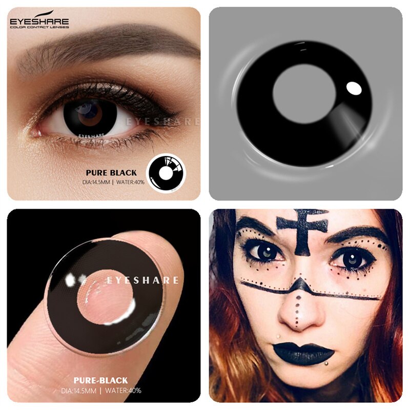 Lentes de contato Pretas e Brancas